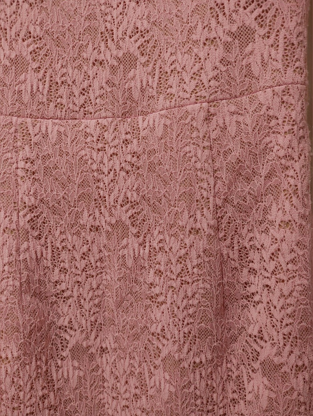 NADINE MERABI Pink Lace Mermaid Midi Dress with Ruffle Sleeves - Picture 4 of 10